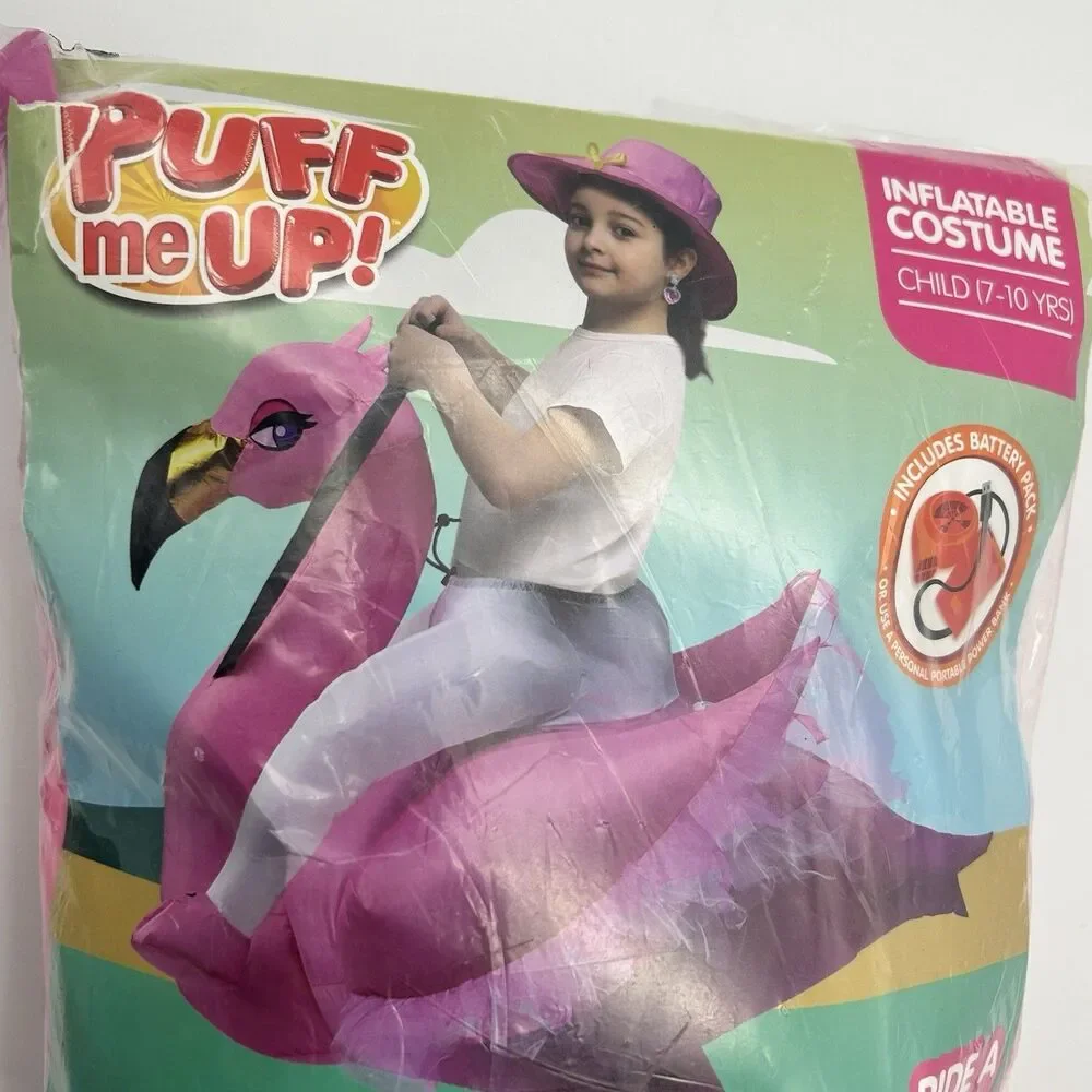 New Halloween Costume Girls Size 7-10 Years  PUFF me UP  Ride a Flamingo